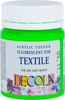 Nevskaya Palitra Green Acrylic Fluorescent Colours For Textile Decola In Plastic Jars 50 Ml