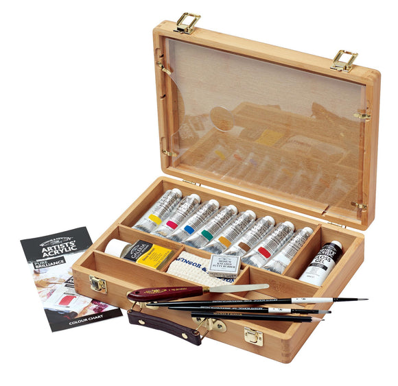 Winsor & Newton Artist Acrylic Color Bamboo Box Set