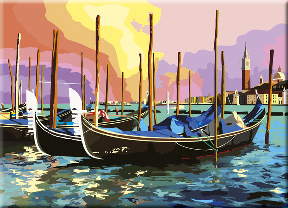 Canvas Panel With '' Venice '' Sketch 30X40Cm