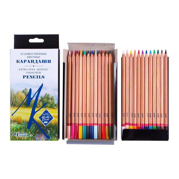 Master-Class Extra-Fine Artists' Color Pencil, 24 Color,Tin Box