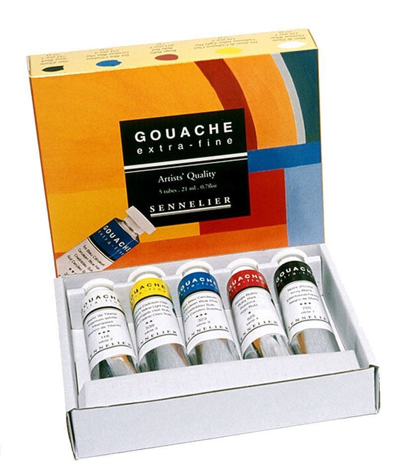 Sennelier Artists Quality Gouache Extra Fine Paint 5 X 21Ml Tube