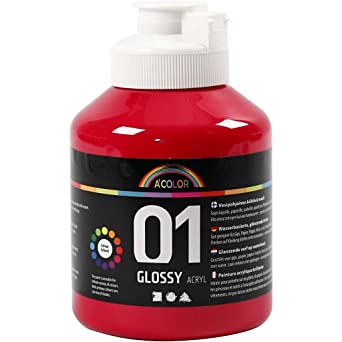 A-Color Acrylic Paint, Primary Red 01 - Glossy, 500Ml