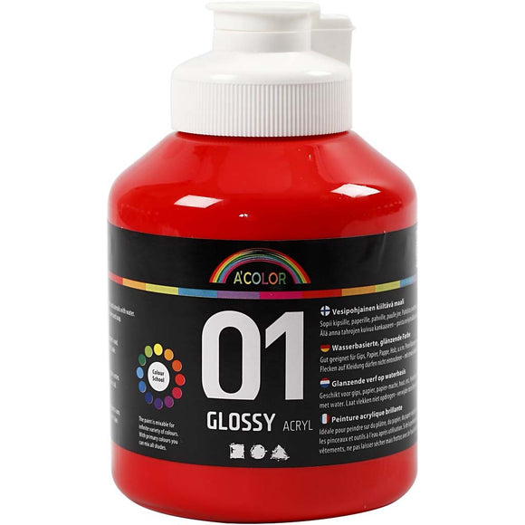 A-Color Acrylic Paint, Red 01 - Glossy, 500Ml