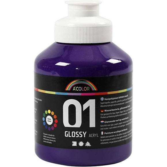 A-Color Acrylic Paint, Violet 01 - Glossy, 500Ml