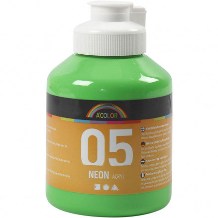 A-Color Acrylic Paint, 05, Neon Green, 500 Ml, 1 Bottle