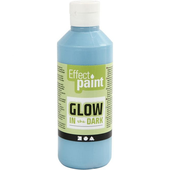 Glow In The Dark Paint, Fluorescent Light Blue, 250 Ml, 1 Bottle
