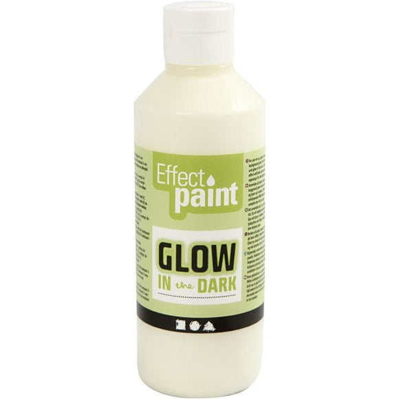 Glow In The Dark Paint, Fluorescent Yellow, 250 Ml, 1 Bottle