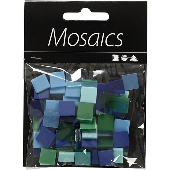 Mini Mosaic, 10X10 Mm, 2 Mm, Blue/Green Harmony, 25 G, 1 Pack