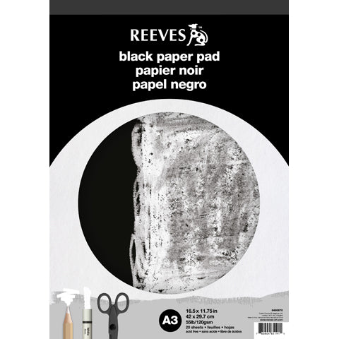 Reeves A3 Black Paper Pad