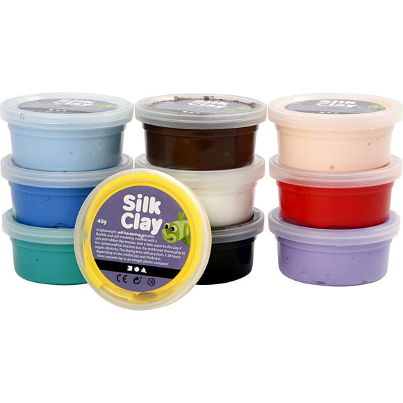 Silk Clay®, Assorted Colours, 40 G, 10 Asstd