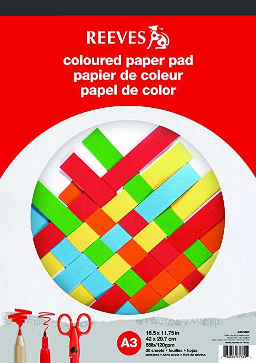 Reeves A3 Coloured Pad, 20 Sheets, 120 Gsm