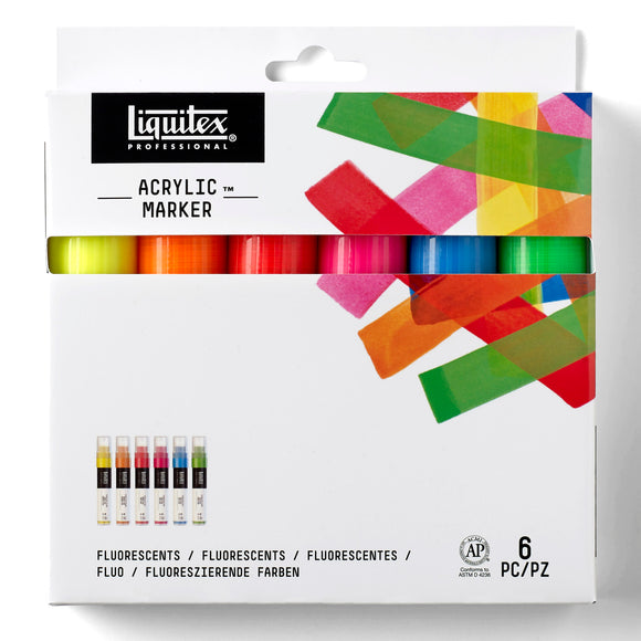 Liquitex Acrylic Marker Set 6X 8-15Mm Fluorescents