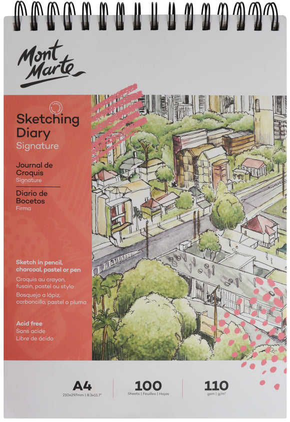 Mont Marte Signature Sketching Diary 110Gsm A4 100 Sheet