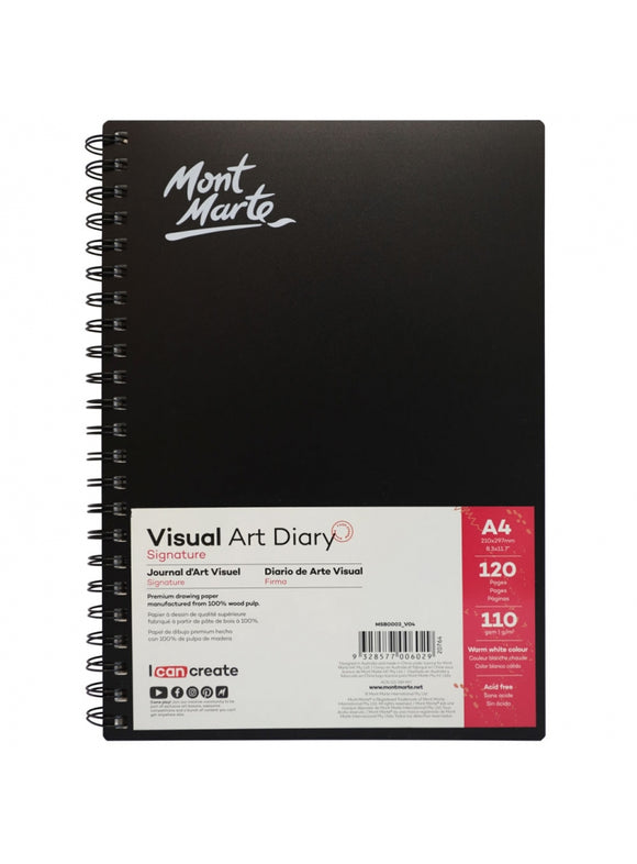 Mont Marte Signature Visual Art Diary 110Gsm A4 120 Page