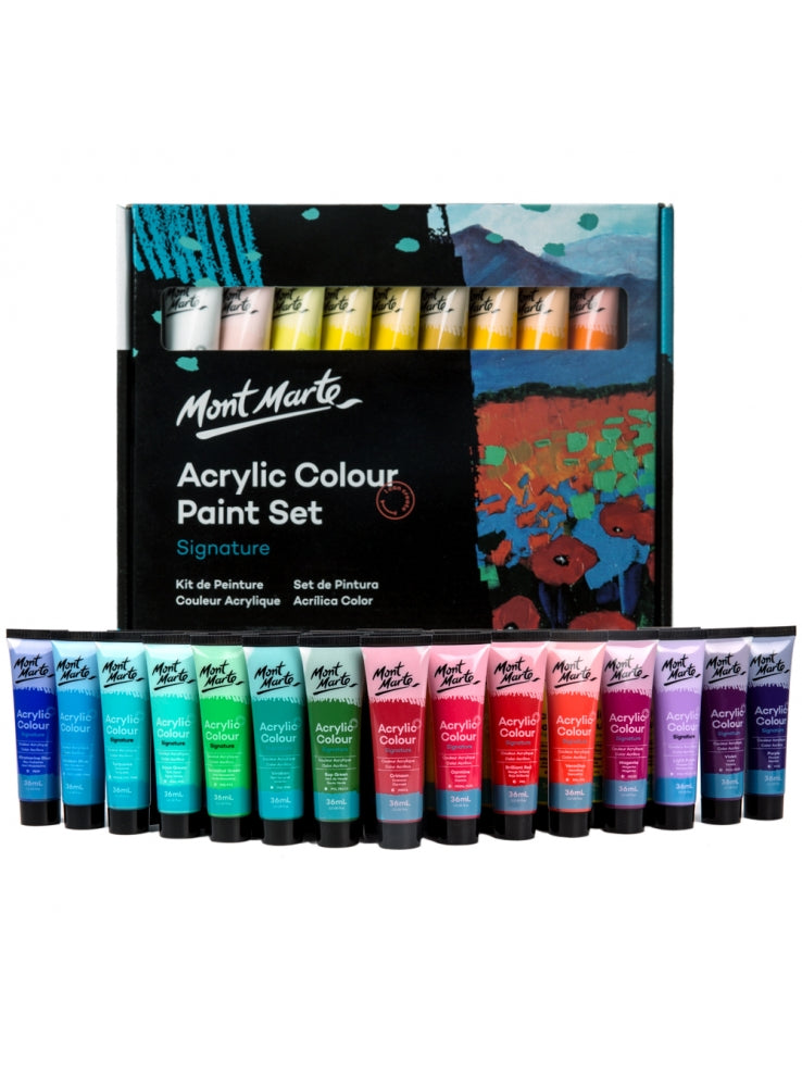 12pcs Mont Marte Signature Acrylic Paint Set - CraftsVillage™ MarketHUB