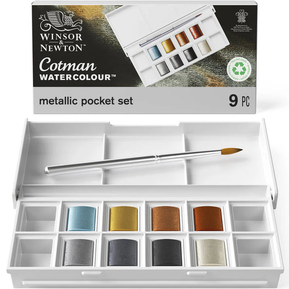 Winsor & Newton Cotman Watercolour 8HP Metallic Pocket Set