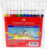 Faber-Castell Fibre-Tip Colour Markers (12pcs)