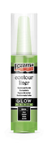 Pentart Contour Liner 20 Ml Glow In The Dark Green