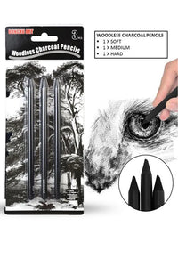 Woodless Charcoal Pencils 3pcs