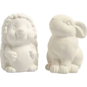 Animal Saving Banks, Hedgehog And Hare, H: 10 Cm, White, 2 Pc/ 1 Box