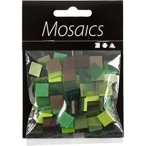 Mini Mosaic, 10X10 Mm, 2 Mm, Green Glitter, 25 G, 1 Pack