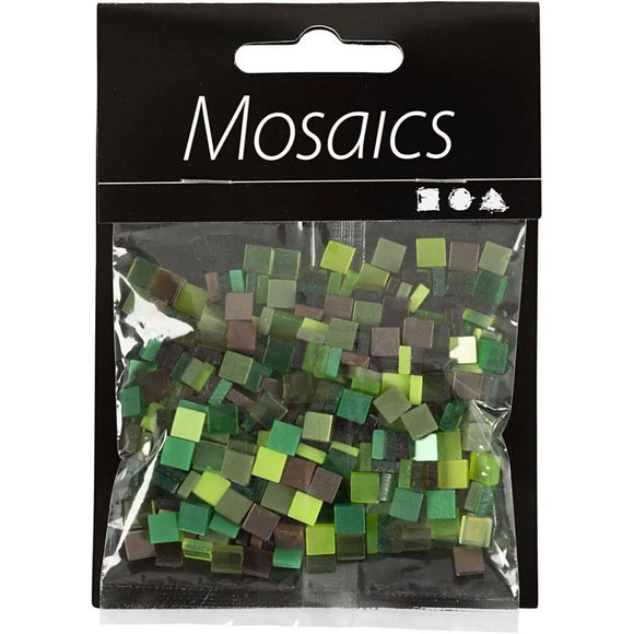 Mini Mosaic, 5X5 Mm, 2 Mm, Green Glitter, 25 G, 1 Pack