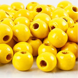 Wooden Beads, 12 Mm, 3 Mm, Yellow, 22 G, 1 Pack, 40 Pc