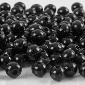 Wooden Beads, 8 Mm, 2 Mm, Black, 15 G, 1 Pack, 80 Pc