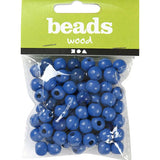 Wooden Beads, 8 Mm, 2 Mm, Blue, 15 G, 1 Pack, 80 Pc