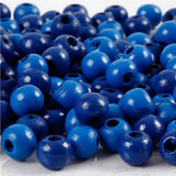 Wooden Beads, 8 Mm, 2 Mm, Blue, 15 G, 1 Pack, 80 Pc