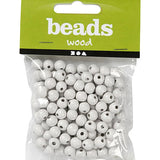 Wooden Beads, 10 Mm, 3 Mm, White, 20 G, 1 Pack, 70 Pc