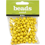 Wooden Beads, 10 Mm, 3 Mm, Yellow, 20 G, 1 Pack, 70 Pc