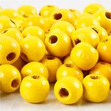 Wooden Beads, 10 Mm, 3 Mm, Yellow, 20 G, 1 Pack, 70 Pc