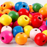 Wooden Beads Mix, Dia. 10 Mm, Hole Size 2,5-3 Mm, Assorted Colours, 22 G/ 1 Pack