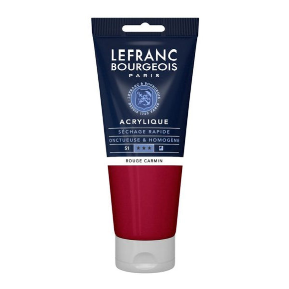 Lefranc & Bourgeious FINE ACRYLIC COLOUR 200ML TBE CARMINE RED