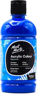 Mont Marte Studio Acrylic 500Ml Bottle - Deep Cyan