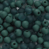 Plastic Beads, Dia. 6 Mm, Hole Size 2 Mm, Bottle Green, 40 G/ 1 Pack