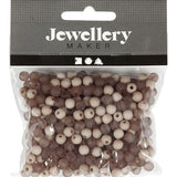 Plastic Beads, Dia. 6 Mm, Hole Size 2 Mm, Light Grey, 40 G/ 1 Pack