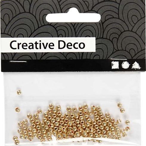 Wax Beads, Dia. 2.7 Mm, Hole Size 0.7 Mm, Gold, 150 Pc/ 1 Pack