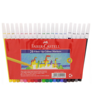 Faber-Castell Fibre-Tip Colour Markers (20pcs)