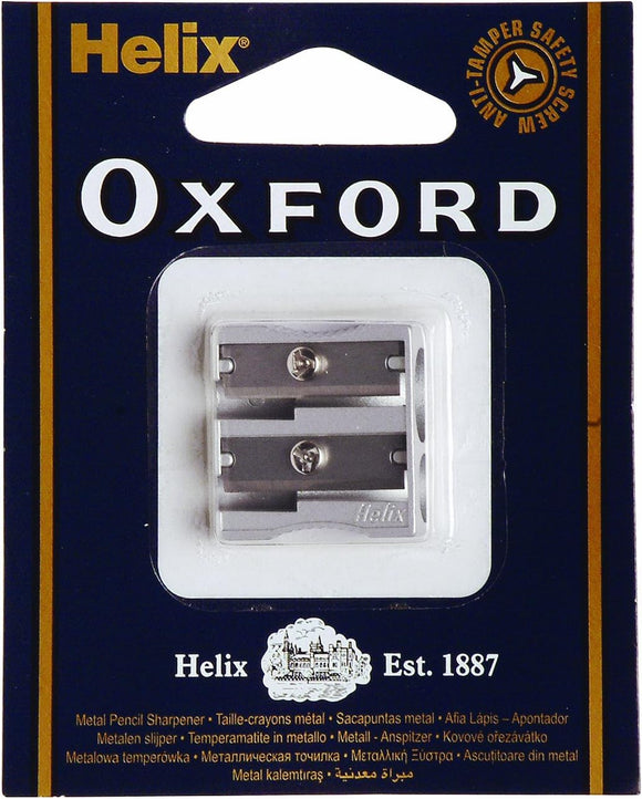 Helix Oxford Double Hole Metal Pencil Sharpener