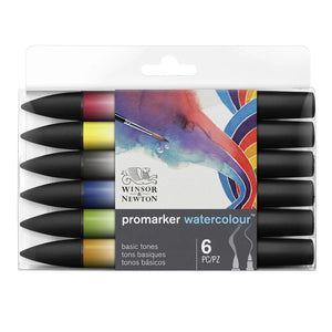 Winsor & Newton Promarker Watercolour Marker, Set Of 6