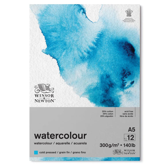 Winsor & Newton Watercolour Pad Cold 300Gsm A5 12 Sheet