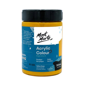 Mont Marte Signature Acrylic Colour 300mL (10.1Oz) - Yellow Deep