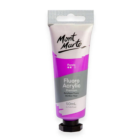 Mont Marte Fluoro Acrylic Paint 50mL - Purple