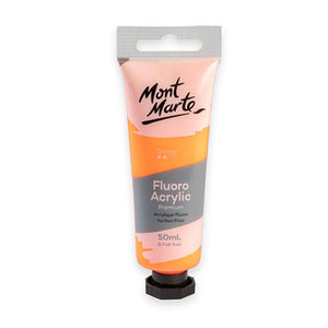 Mont Marte Fluoro Acrylic Paint 50mL - Orange