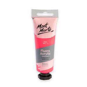 Mont Marte Fluoro Acrylic Paint 50mL - Pink