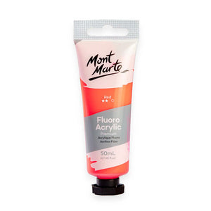 Mont Marte Fluoro Acrylic Paint 50mL - Red