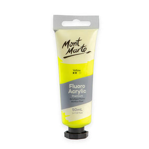 Mont Marte Fluoro Acrylic Paint 50mL - Yellow