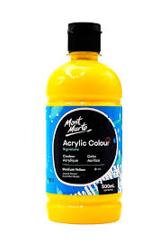 Mont Marte Studio Acrylic 500Ml Bottle - Medium Yellow